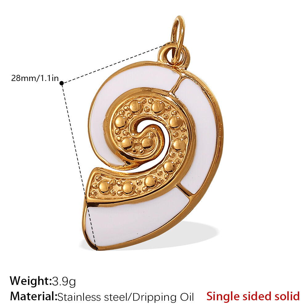 Pj297Weg White Drop Oil Solid Gold Pendant Picture3