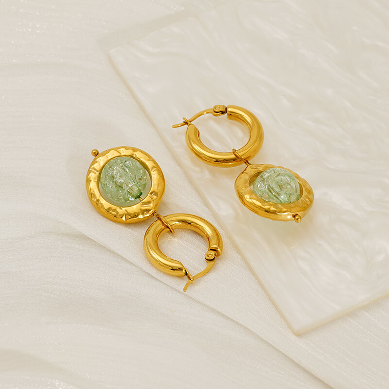 Stainless Steel Waterproof Gold Color Drop Earrings Picture4