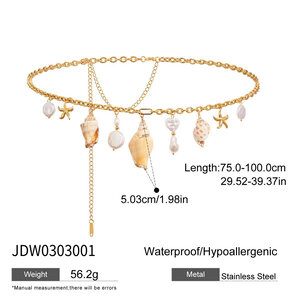 style stainless steel gold color shell waist cha h5 Picture2