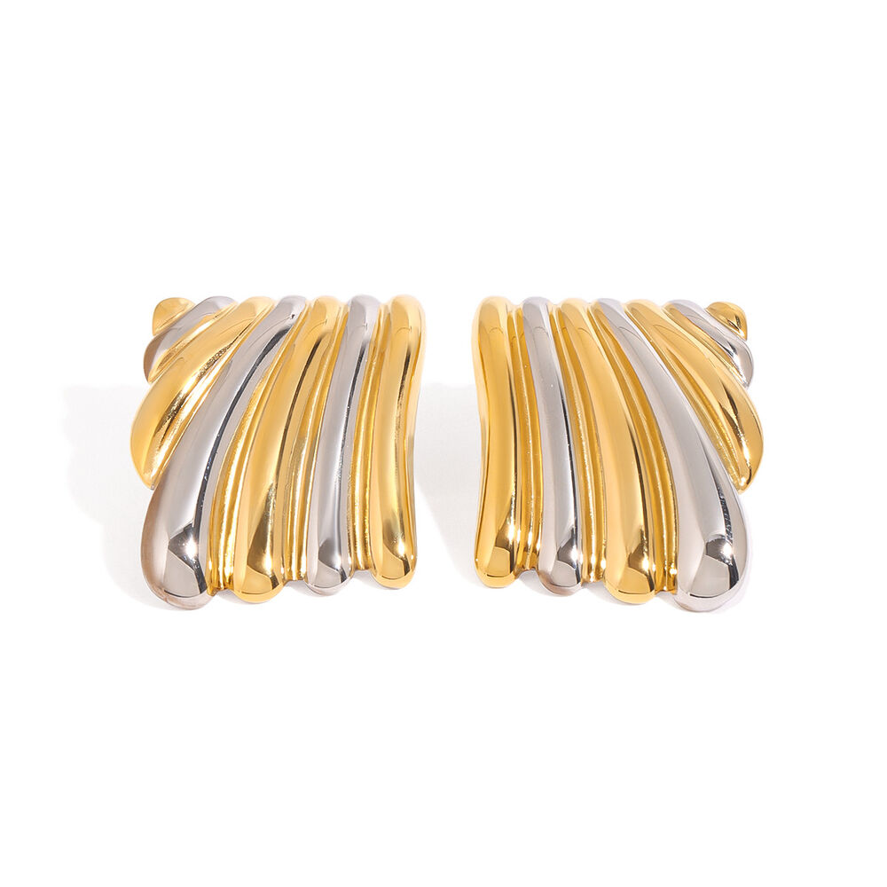 1 pair style stainless steel gold color women's stud earrings h5Picture5