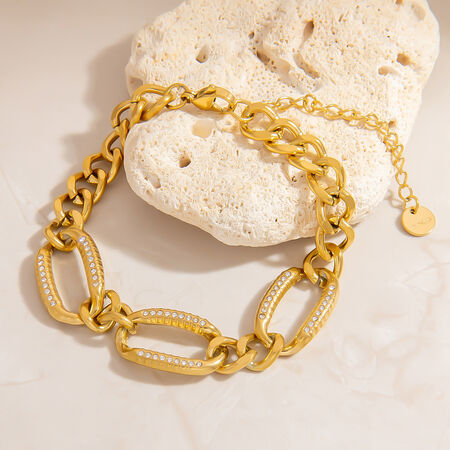 Shell Shape Stainless Steel Waterproof Gold Color Chain Bracelets