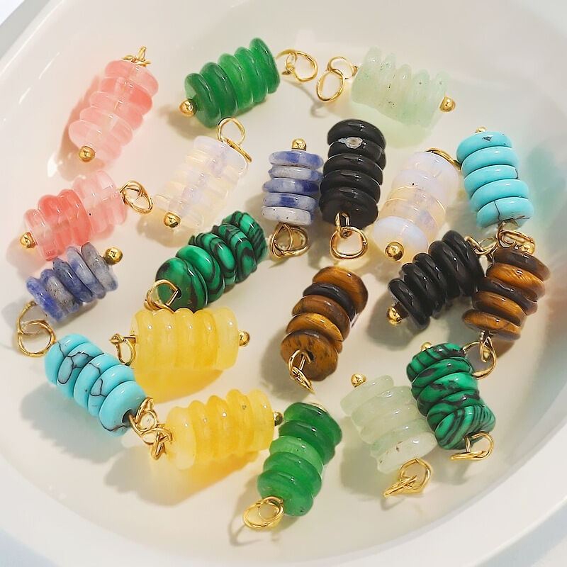 Natural Beads Stainless Steel Waterproof Stone Women's Pendants
