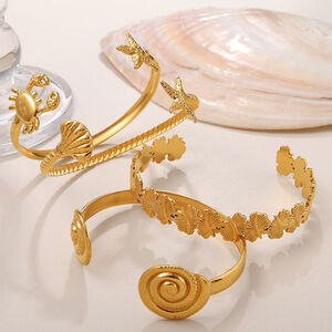 1 Stück Oceanic Edelstahl Goldfarbene Armreifen h5 Bild3