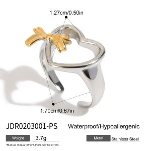  Style Herz Edelstahl Gold Farbe Statement Ringe h5 Bild2