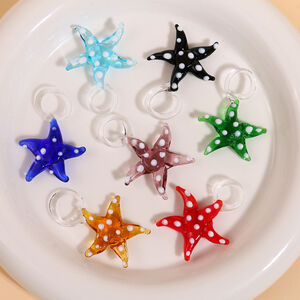 Oceanic Wave Point Starfish Glass DIY Women's Pendants h5 Picture2
