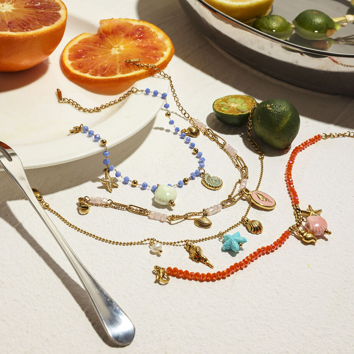 braccialetti con ciondoli color oro in acciaio inossidabile stile oceanico  2