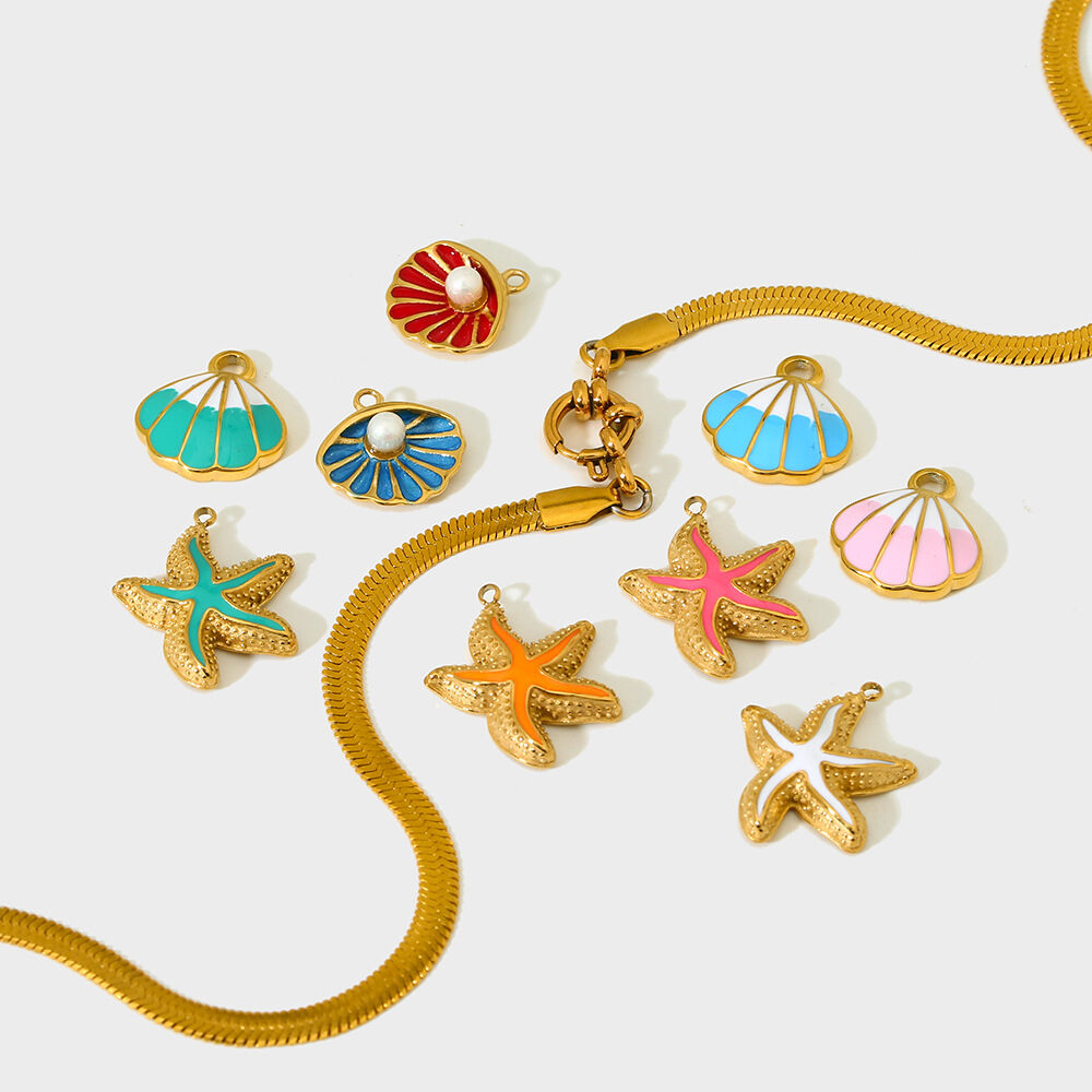 Starfish Stainless Steel Waterproof Gold Color Pendant