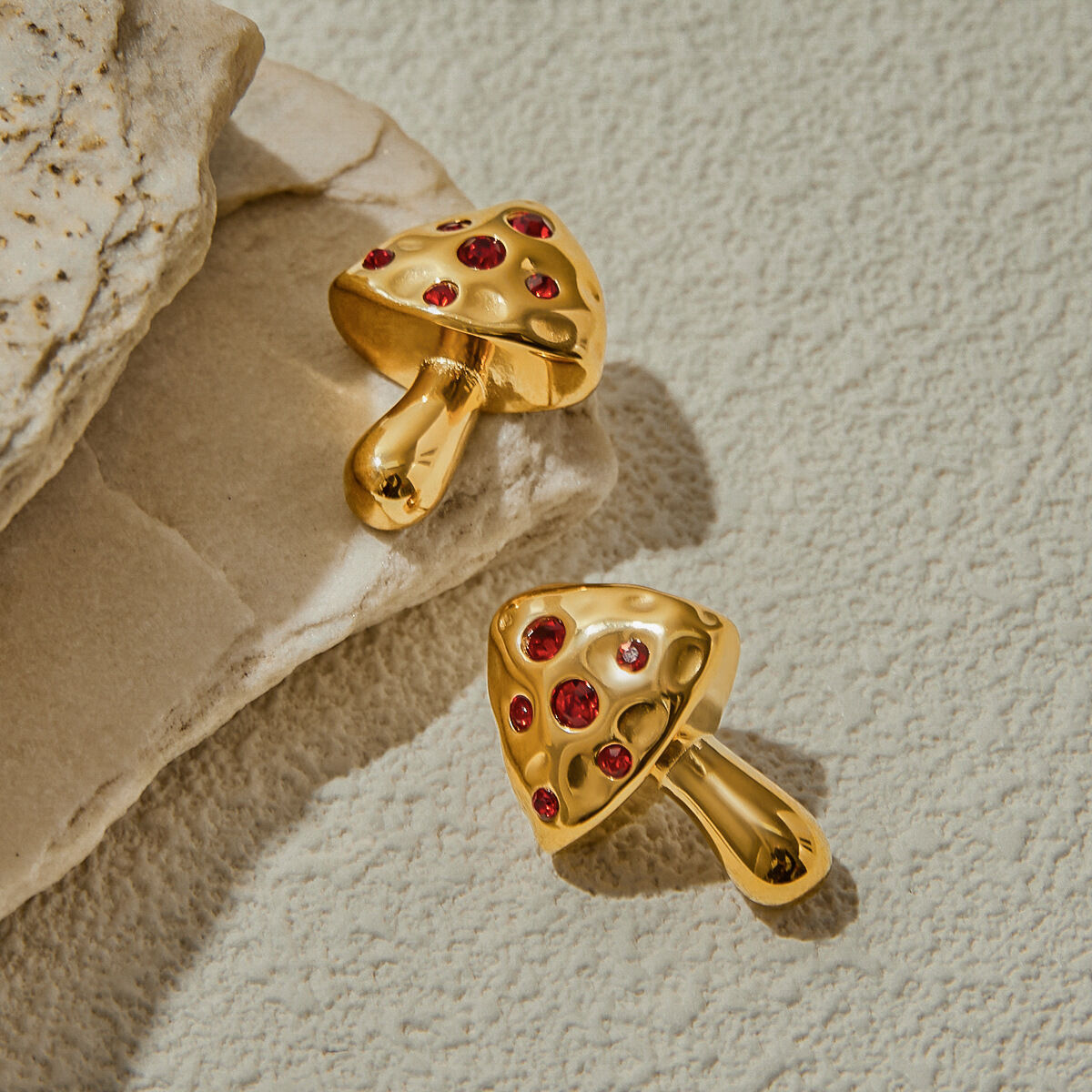 Cute Mushroom Stainless Steel Waterproof Stud Earrings 2