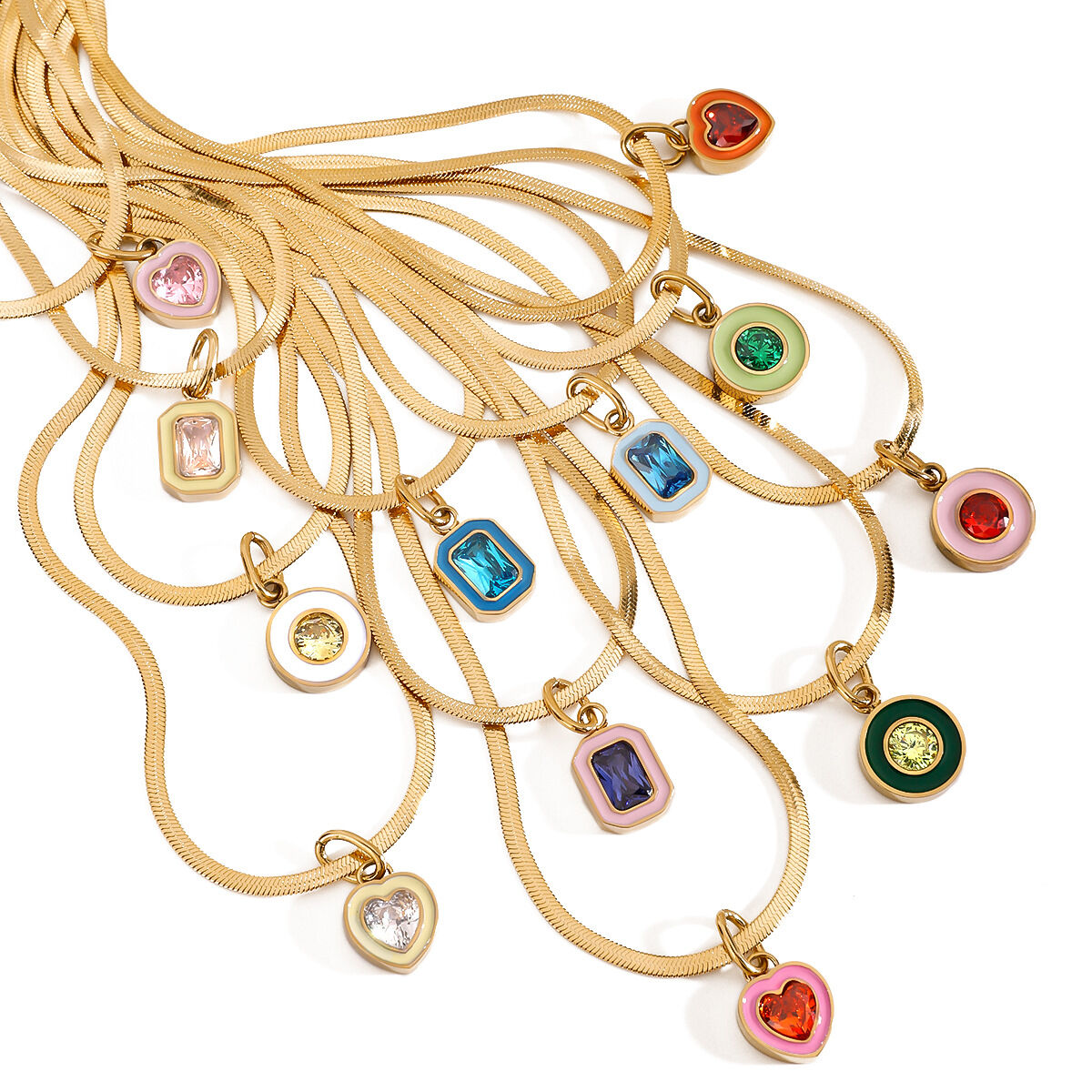 1 Piece Gold Color Heart Shape Stainless Steel Waterproof Women's Pendant Necklaces