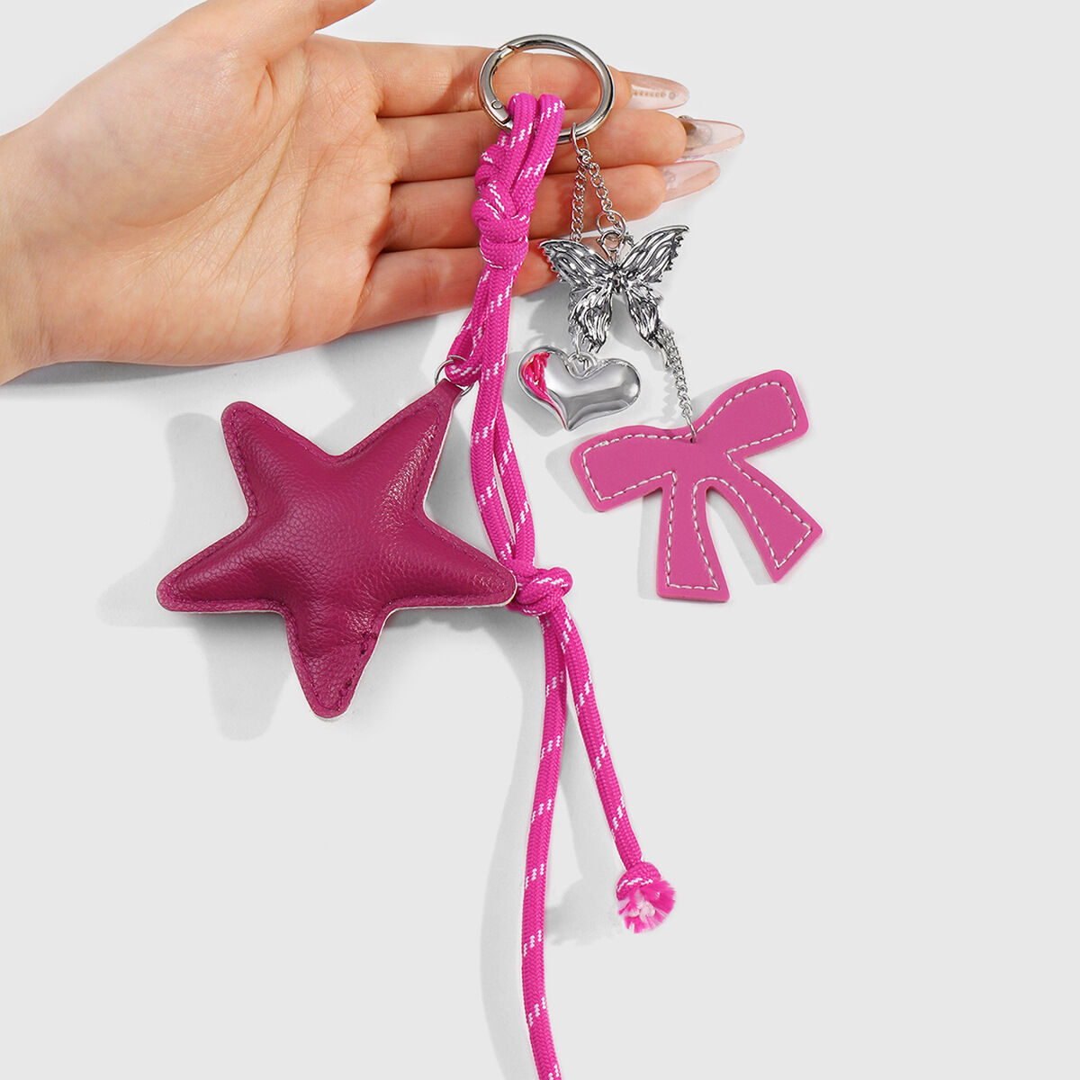 1 pezzo di ciondolo per borsa da donna in lega con fiocco semplice, serie giornaliera h5 Immagine8
