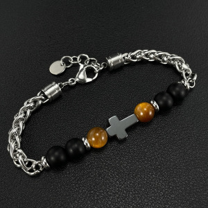 Schicke Perlen Edelstahl Herren Kettenarmbänder h5 Bild2