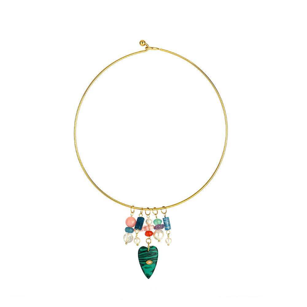 Urlaubs-Choker aus wasserdichtem Edelstahl in Goldfarbe, Modell Oceanic, für Damen h5 