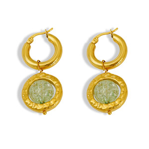 Stainless Steel Waterproof Gold Color Drop Earrings h5