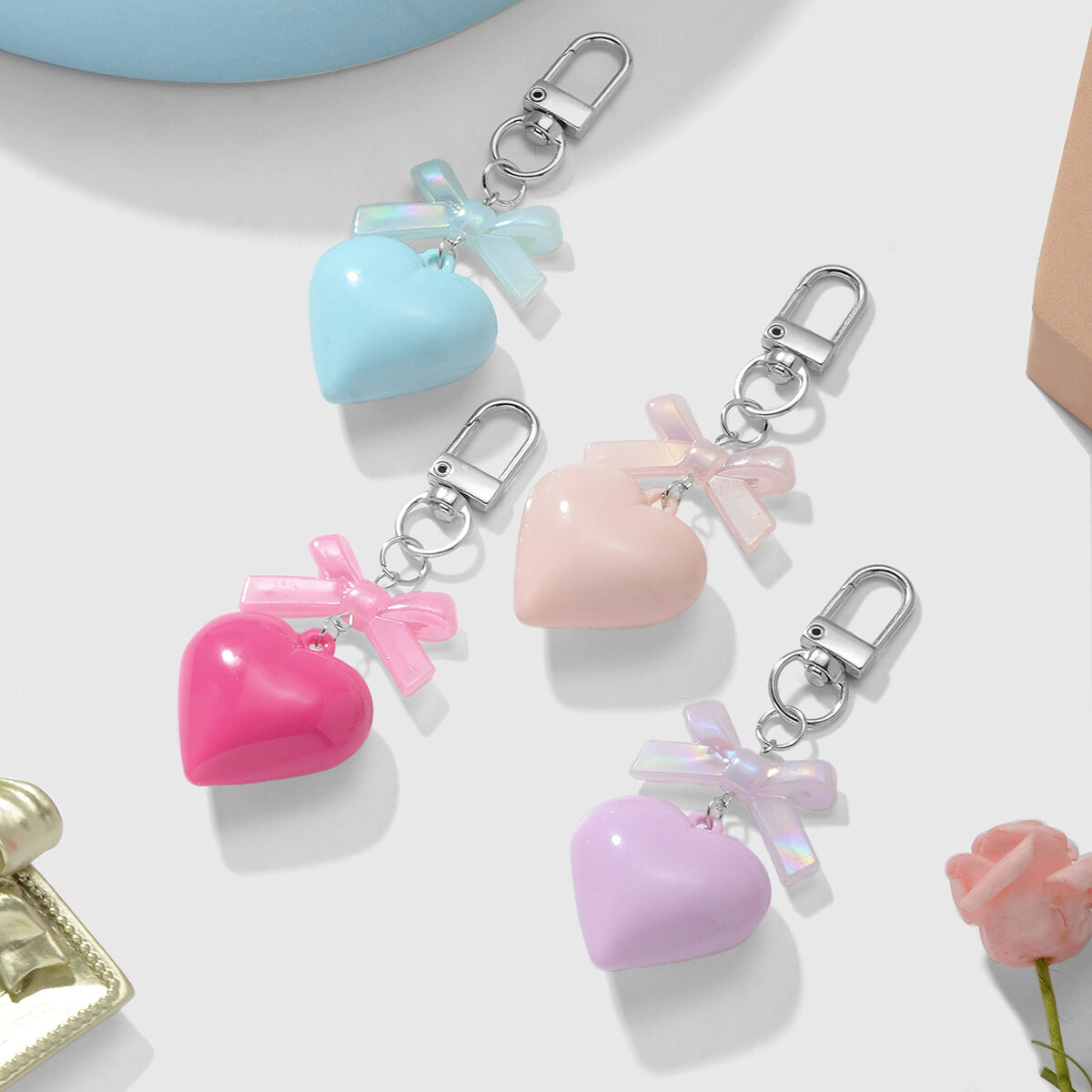 Mini Heart Bag Charms 2