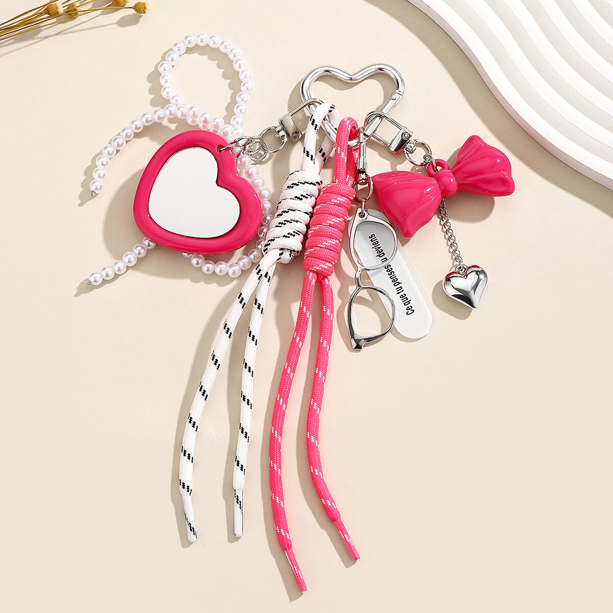 Sweet Beaded Bow Bag Charms
