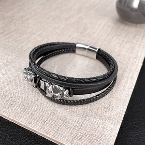 Braccialetti da uomo in pelle di leopardo, 1 pezzo h5 Immagine5