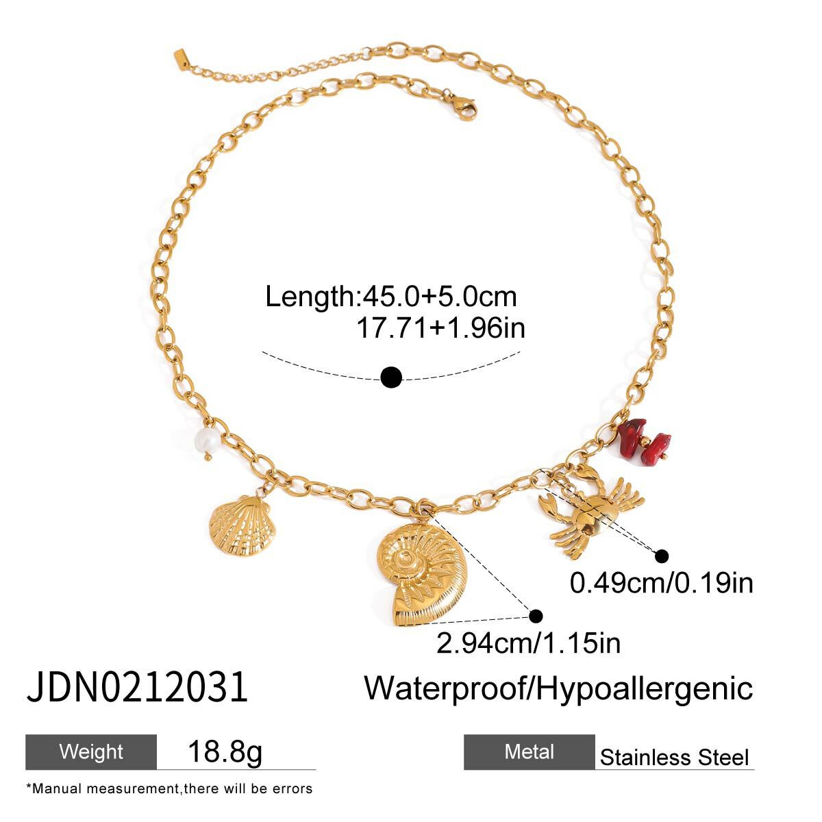 Waterdichte ketting met gouden hanger van roestvrij staal. h5 Afbeelding2
