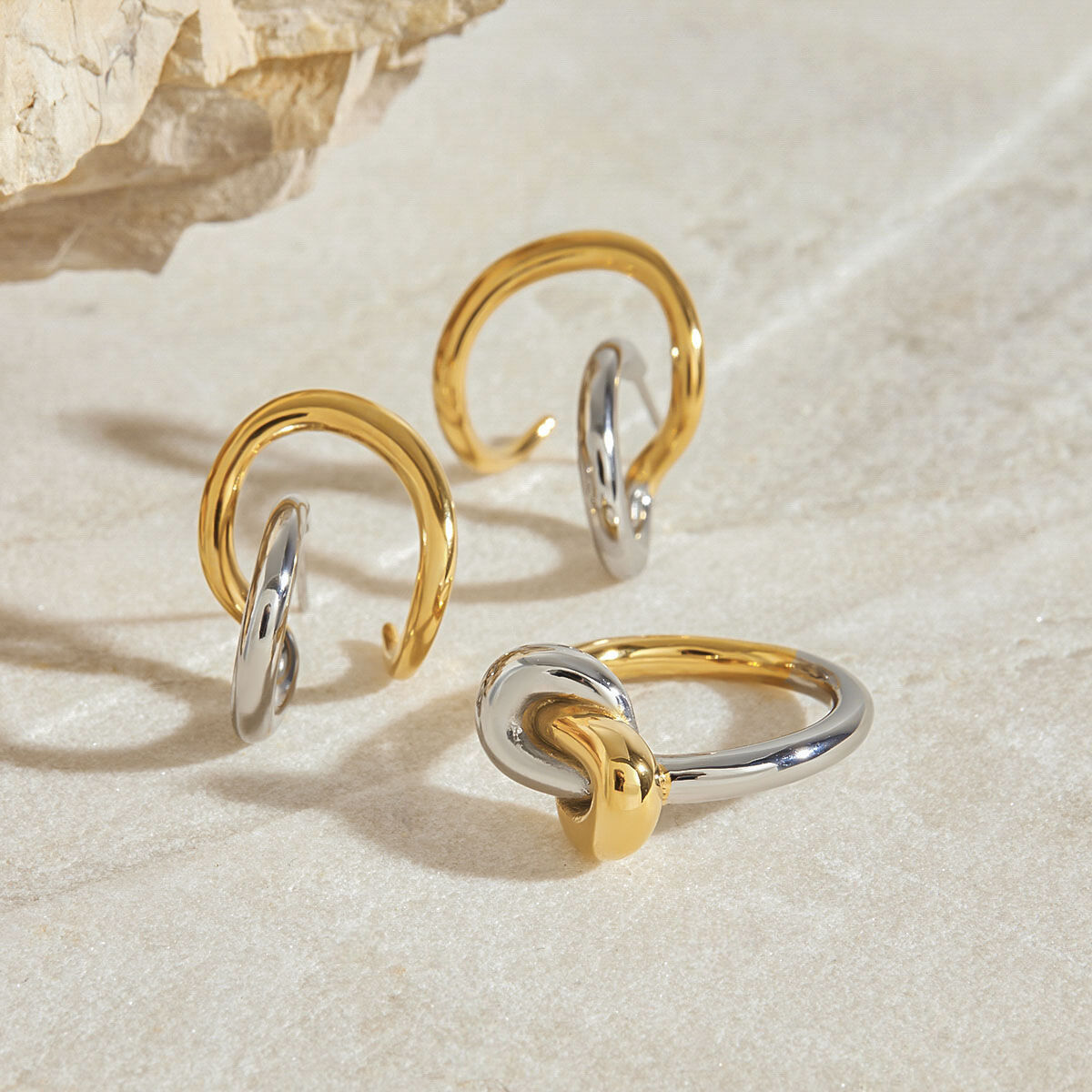 Simple Stainless Steel Waterproof Mixed Color Minimalist Rings