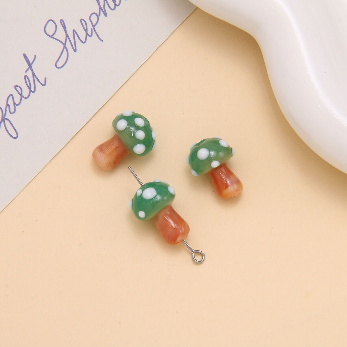 Exquisite Mushroom Colorful Glass DIY Jewelry Beads h5 