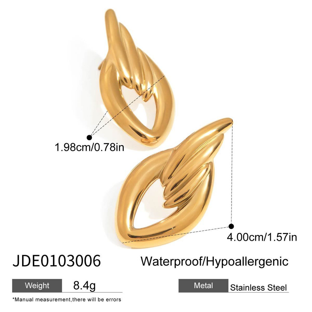 style geometric stainless steel gold color stud earrings h5Picture2