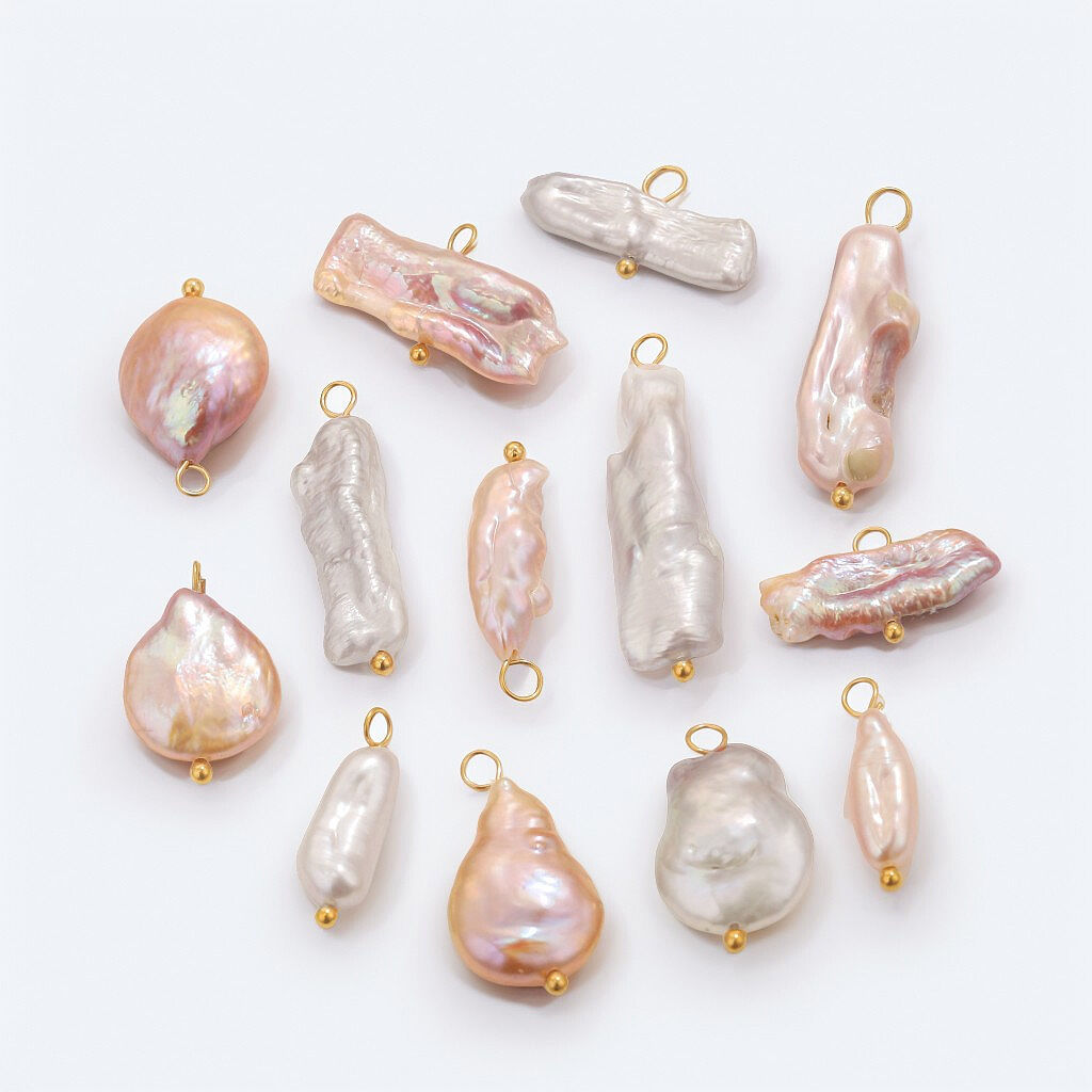 Glamorous Fresh Water Pearl Geometric Stainless Steel Waterproof Women's Pendants
