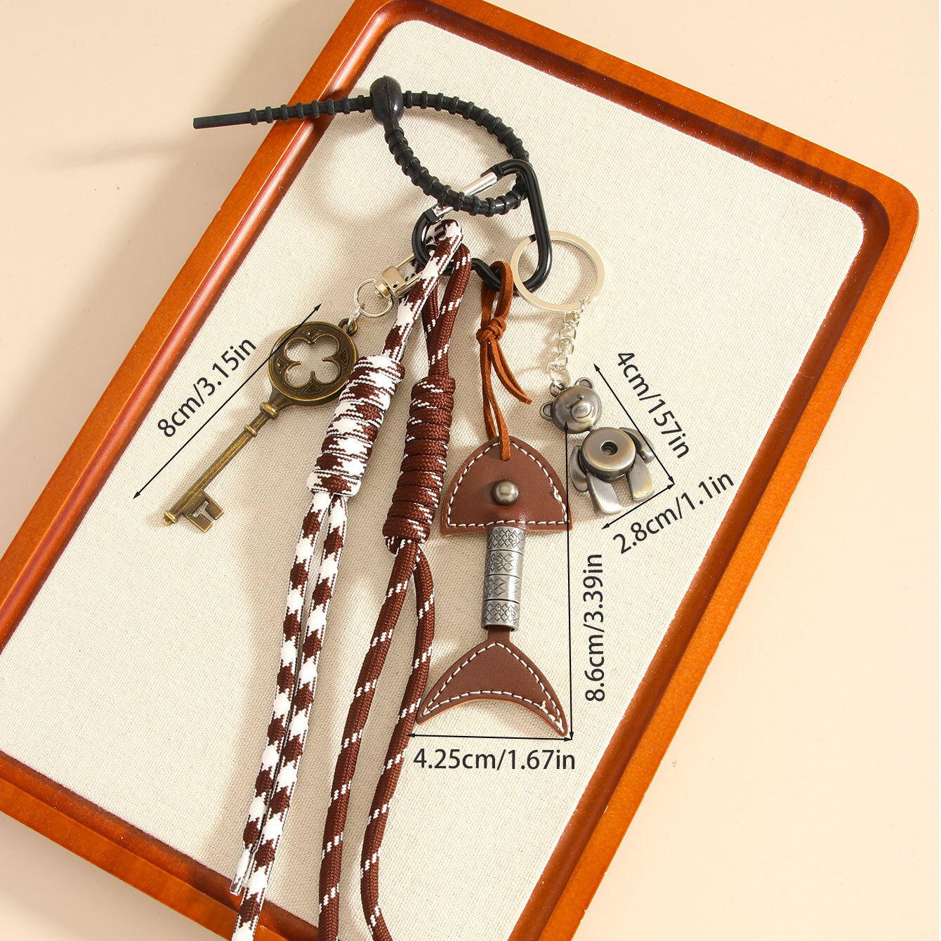 1 Piece Classic Series Retro Solid Color PU Women's Bag Charms h5 Picture2
