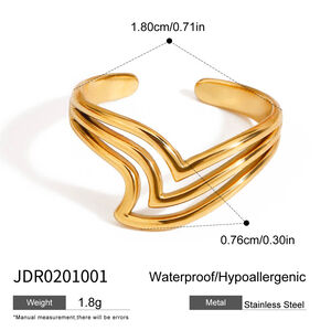 Stainless Steel Waterproof Gold Color Minimalist Rings h5 Picture2