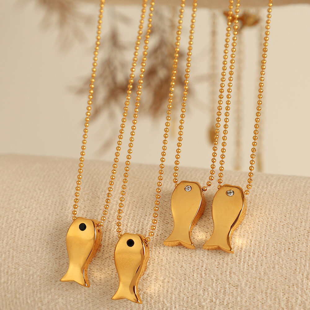 Schattige vis titanium stalen gouden hanger kettingen