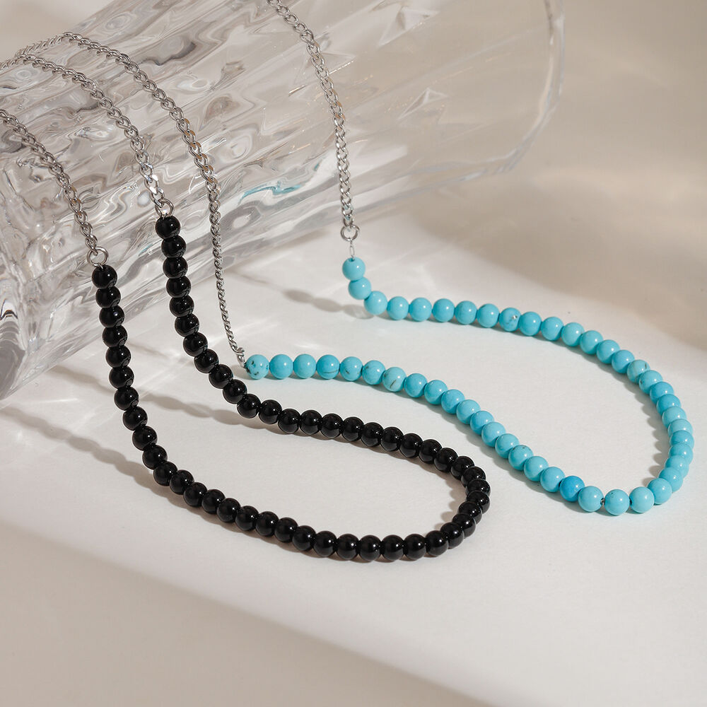 Collares de cuentas retro de acero inoxidable resistentes al agua Imagen3