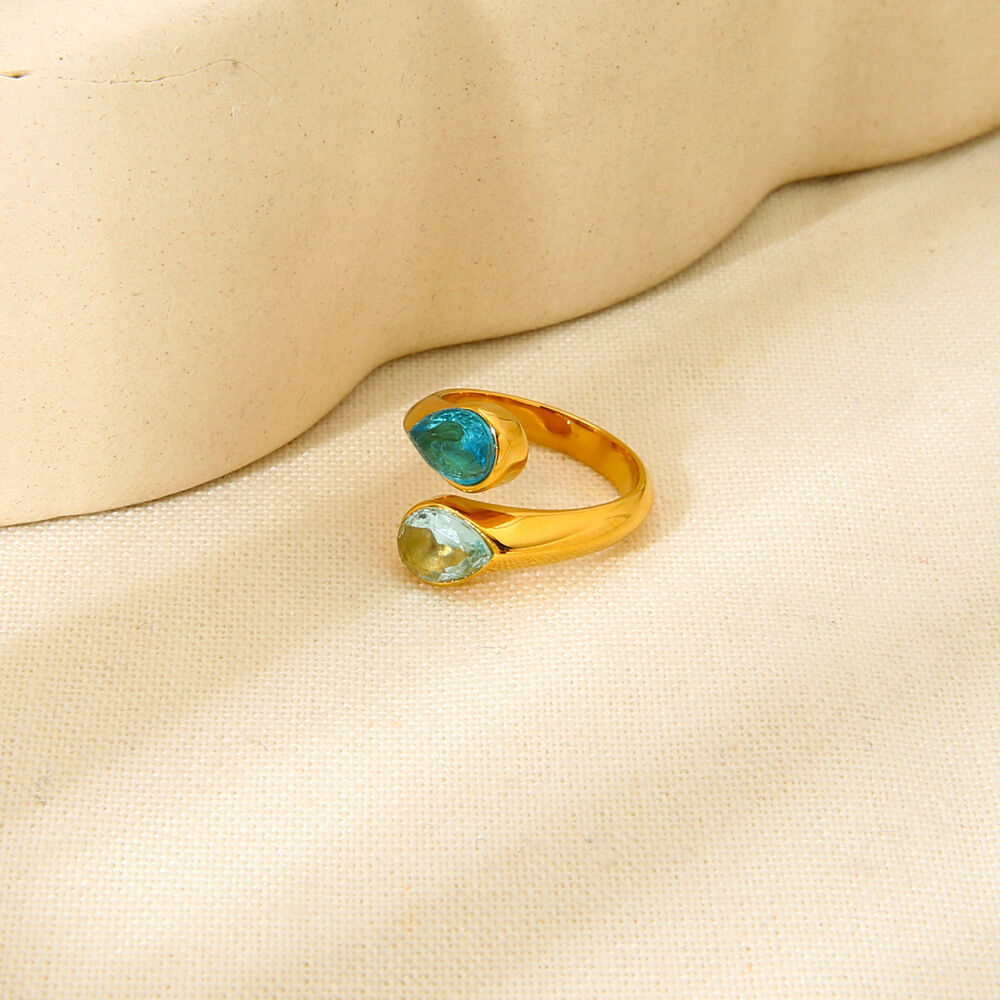 Stylish Design - Oriented Drop - shaped Stainless Steel Waterproof Women's Rings h5Picture4