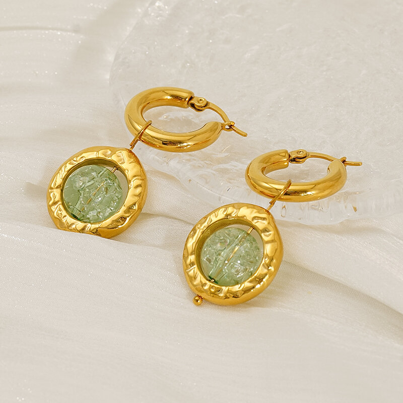 Stainless Steel Waterproof Gold Color Drop Earrings Picture5