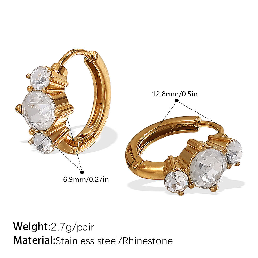 Eh1075Weg White Diamond Gold Small Earrings Picture4