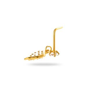 1 Stück Simple Series Simple Flower Kupfer Gold Farbe Zirkon Damen Nasenstecker h5 Bild7