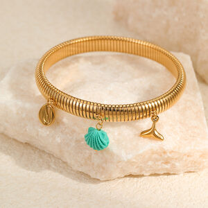 1 Piece Romantic Series Vacation Gold Color Women's Bangles h5 Picture3