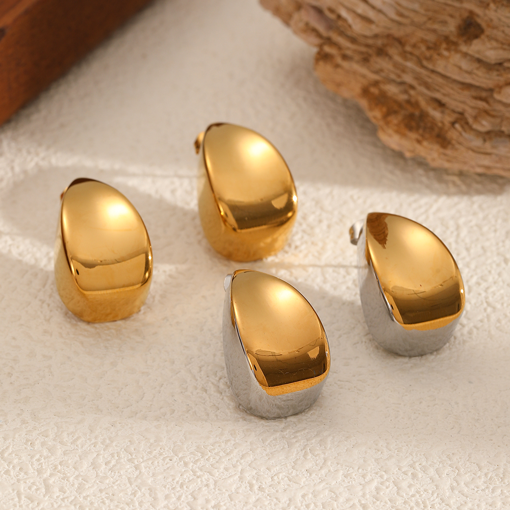 Classic Stainless Steel Waterproof Mixed Color Stud Earrings