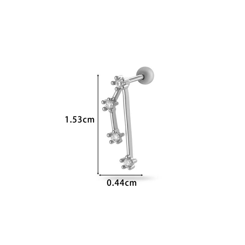 1 stuk Eenvoudige serie Eenvoudige geometrische koperen gouden kleur Zirkonia Dames piercing oorbellen Afbeelding2