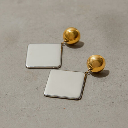 Stainless Steel Waterproof Mixed Color Drop Earrings