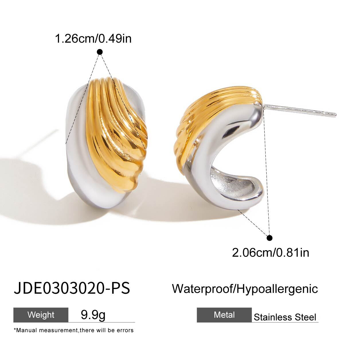 Boucles d'oreilles clous géométriques simples en acier inoxydable imperméable de couleurs assorties h5 