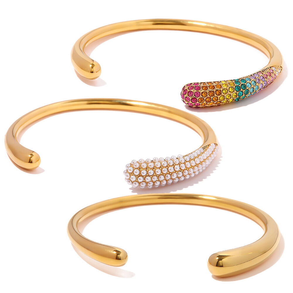Braccialetti da donna impermeabili in acciaio inossidabile geometrico multistrato, stile semplice, 1 pezzo Immagine5