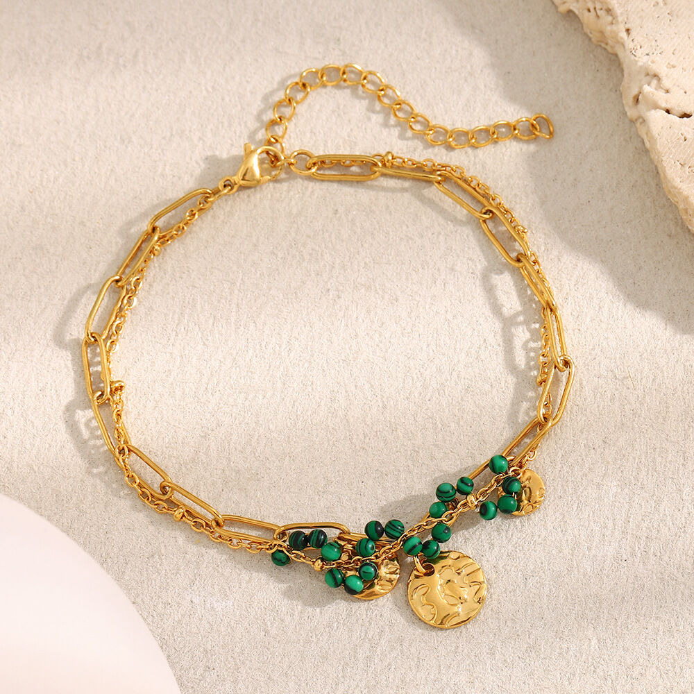 Romantic Series Fashion OL Beads Stainless Steel Waterproof Women's Chain Bracelets h5 Picture3