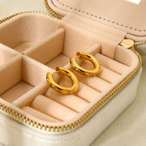 Simple Series Daily Geometric Stainless Steel Waterproof Gold Color Earrings h5 Picture3