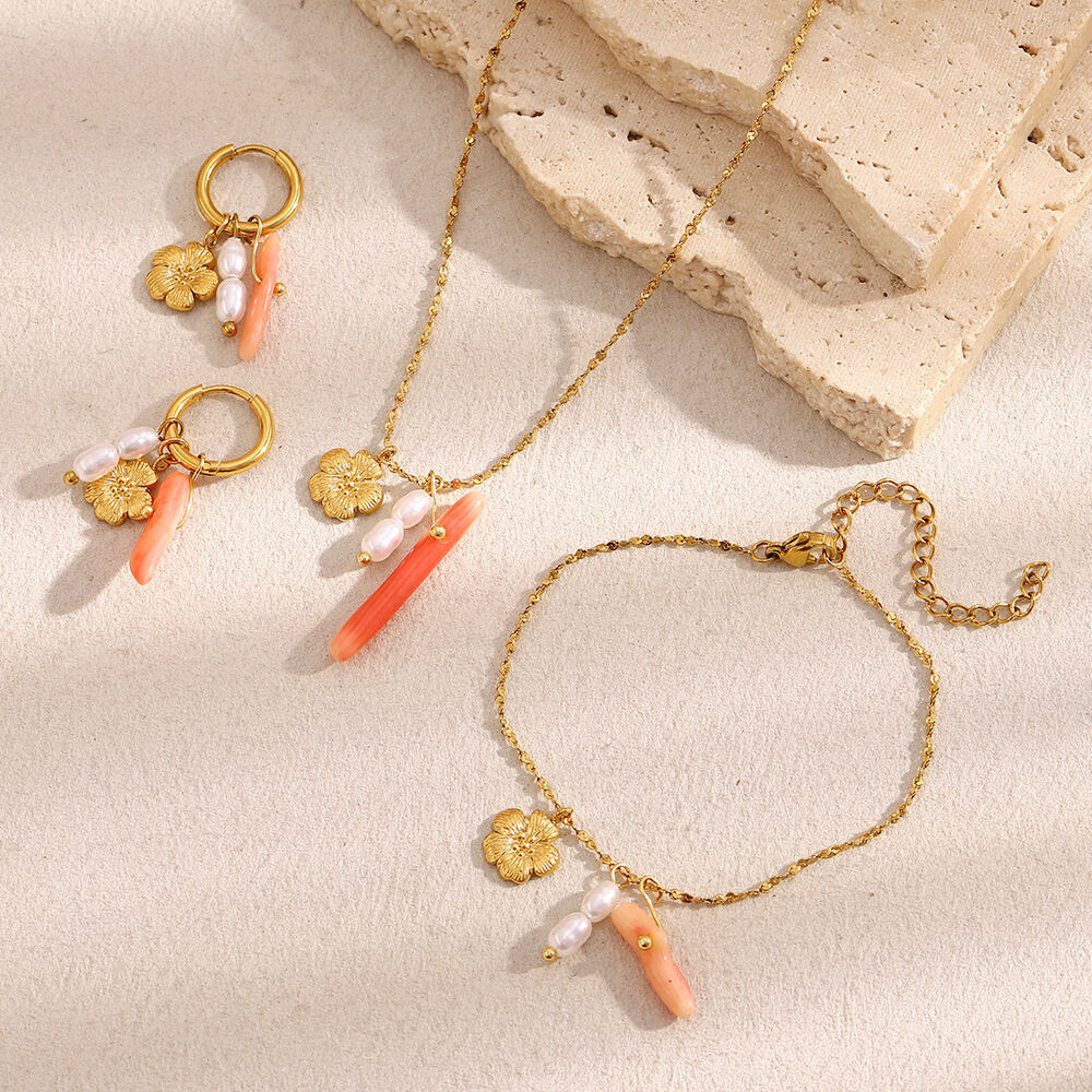 1 Piece Simple Series Daily Flower Stainless Steel Waterproof Women's Pendant Necklaces