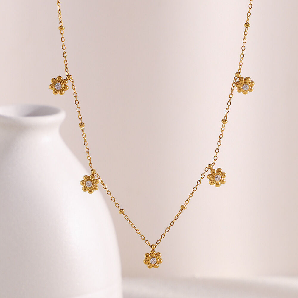 Simple Series Solid Color Stainless Steel Waterproof Women's Chain Necklaces