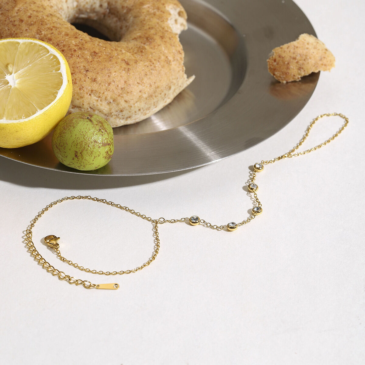 Simple Stainless Steel Waterproof Gold Color Finger Bracelet 2