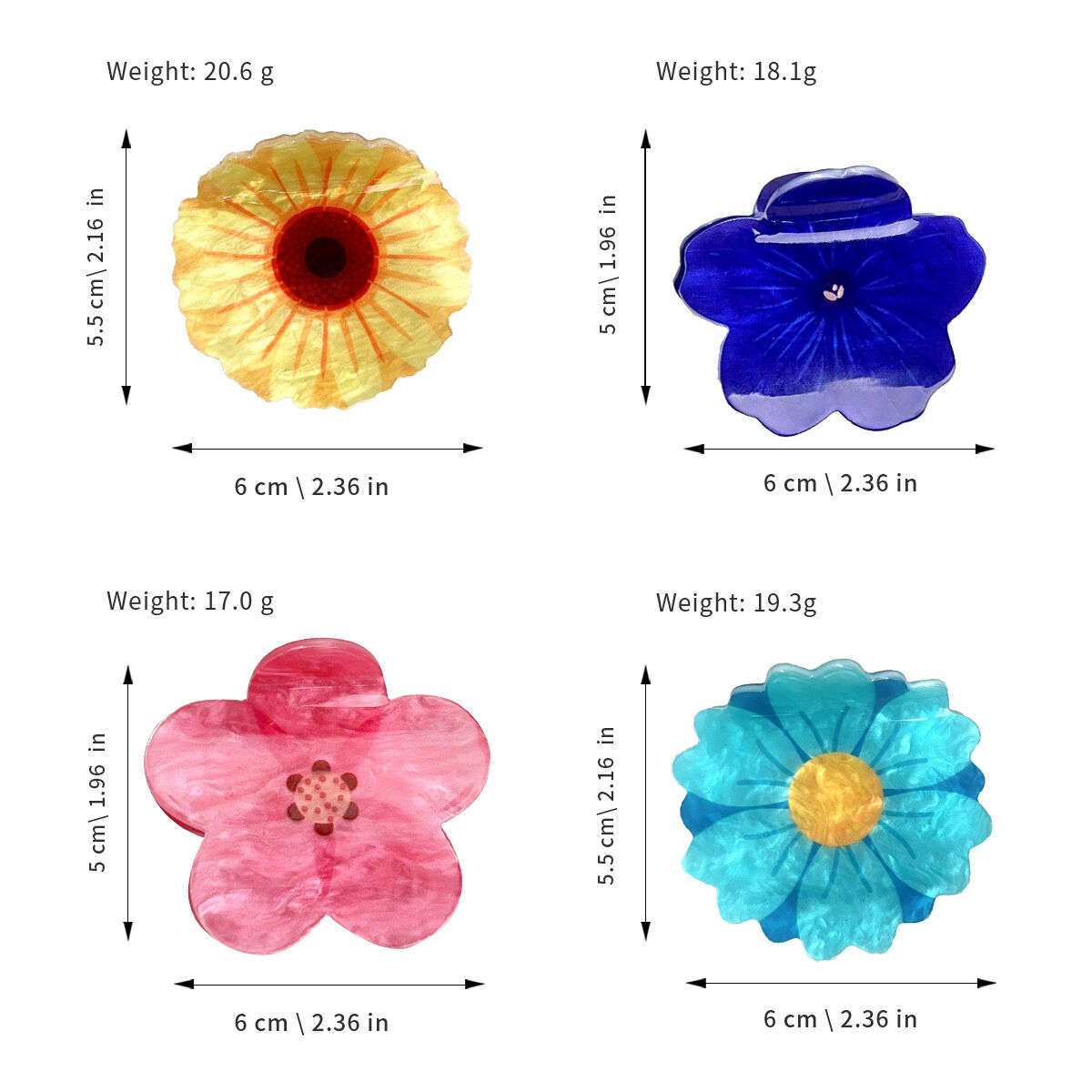 Simple Series Elegant Flower Acrylic Women's Hair Claws h5 Picture4