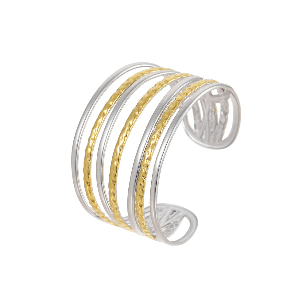 Braccialetti da donna impermeabili in acciaio inossidabile con motivo geometrico quotidiano della serie Luxurious