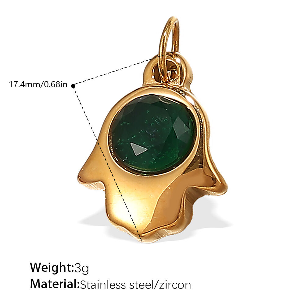 Pj559Gng Green Zirconium Gold Pendant Picture14