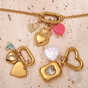 Heart Stainless Steel Waterproof Gold Color DIY Pendants h5 Picture2
