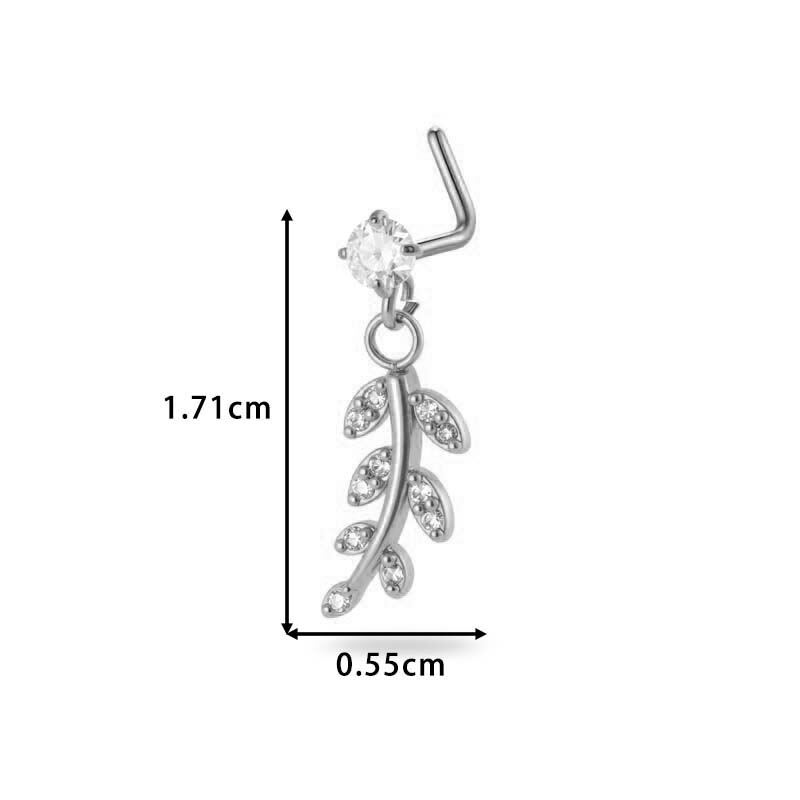 1 Stück Simple Series Simple Flower Kupfer Gold Farbe Zirkon Damen Nasenstecker h5 Bild2