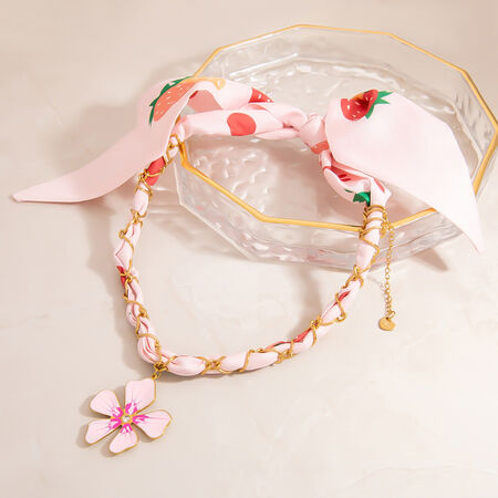 Romantic Flower Stainless Steel Waterproof Gold Color Pendant Necklaces 2